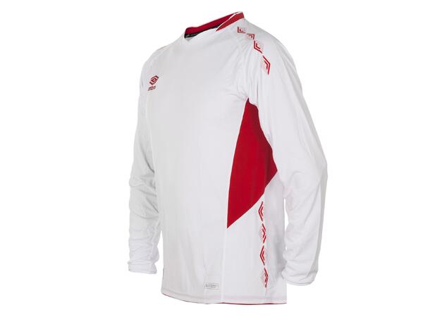 UMBRO UX-1 Jersey LS jr Hvit/Rød 116 Flott langermet spillertrøye 